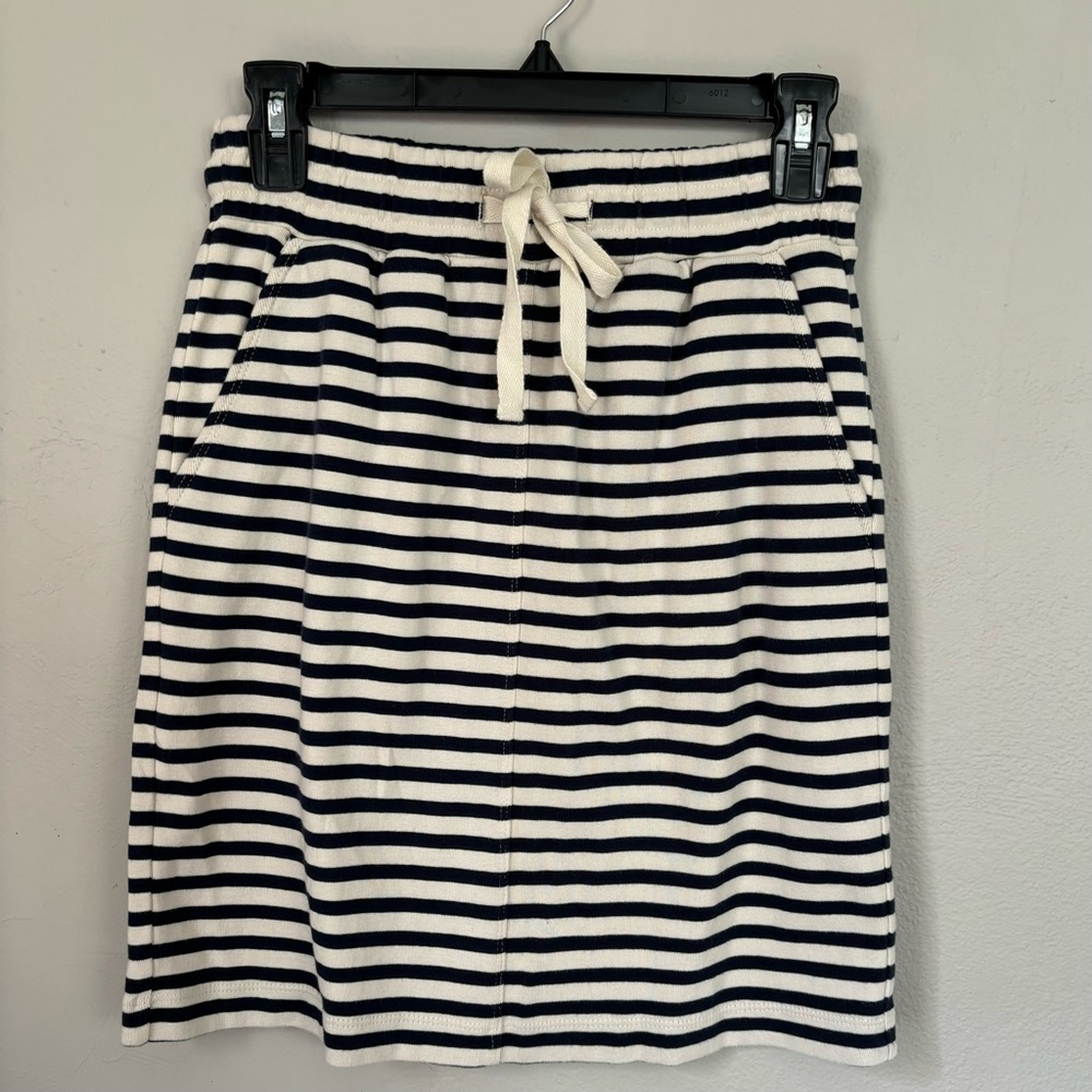Lou & Gray Blue and White  Stripped Skirt 100% Cotton Size Xs